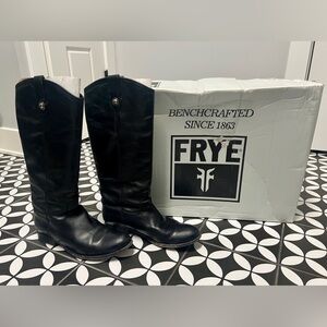 Frye black tall leather boots. Women’s size 9.